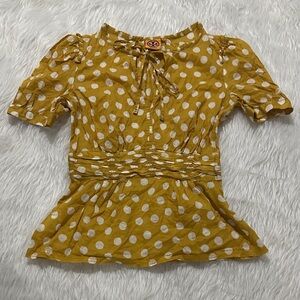 Tory Burch Yellow Polka Dot Blouse
